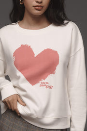 By Anthropologie Maeve Chiara Perano Heart Sweashirt Top