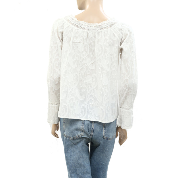 Odd Molly Anthropologie Sun Seeker Floral Lace Blouse Top