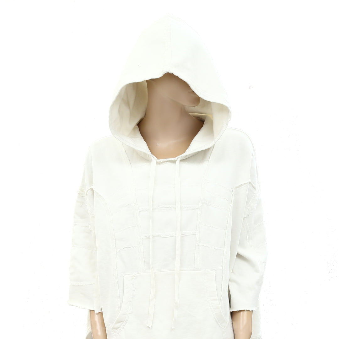 Free People Ribbed Solid Sweatshirt Hoodie Pullover Top