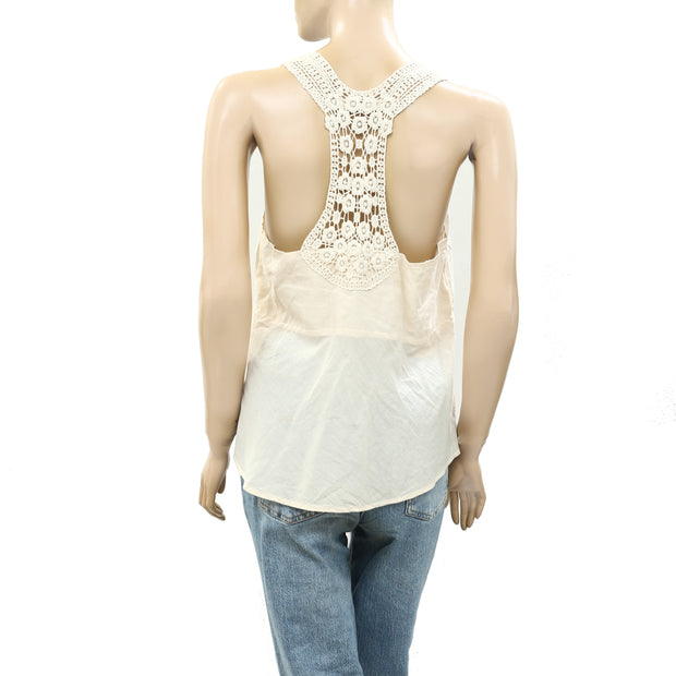 Odd Molly Anthropologie Floral Crochet Lace Tank Blouse Top