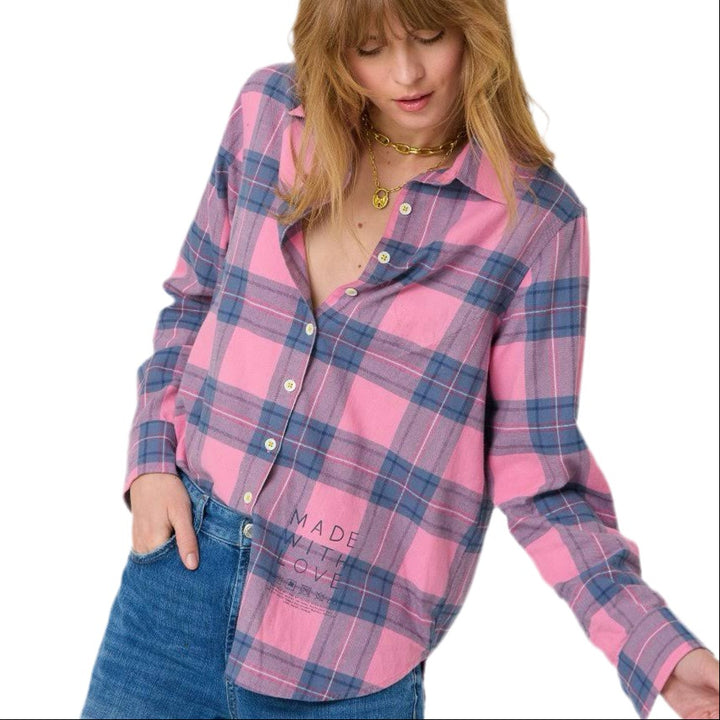 Kerri Rosenthal Mia Plaid Shirt Tunic Top