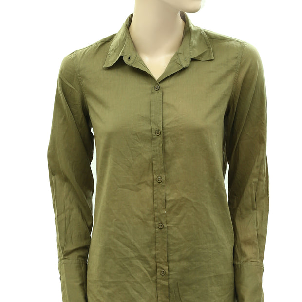 Nili Lotan Cotton Voile NL Buttondown Shirt Blouse Top XS