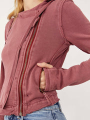 Free People We The Free You Asked For It Moto Hooded Jacket Top