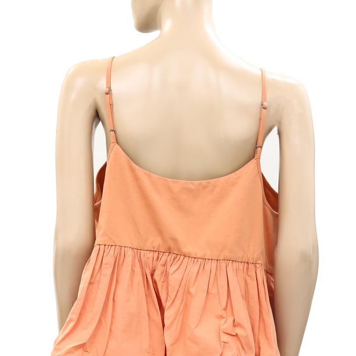 Maeve Anthropologie Ruffled Bubble-Hem Cropped Cami Tank Top