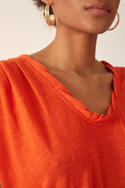 Anthropologie Pilcro Flutter-Sleeved Tee Blouse Shirt Top
