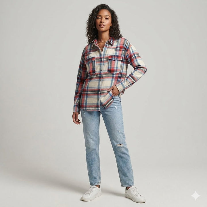 Free Pople We The Free Gingham Printed Shirt Top