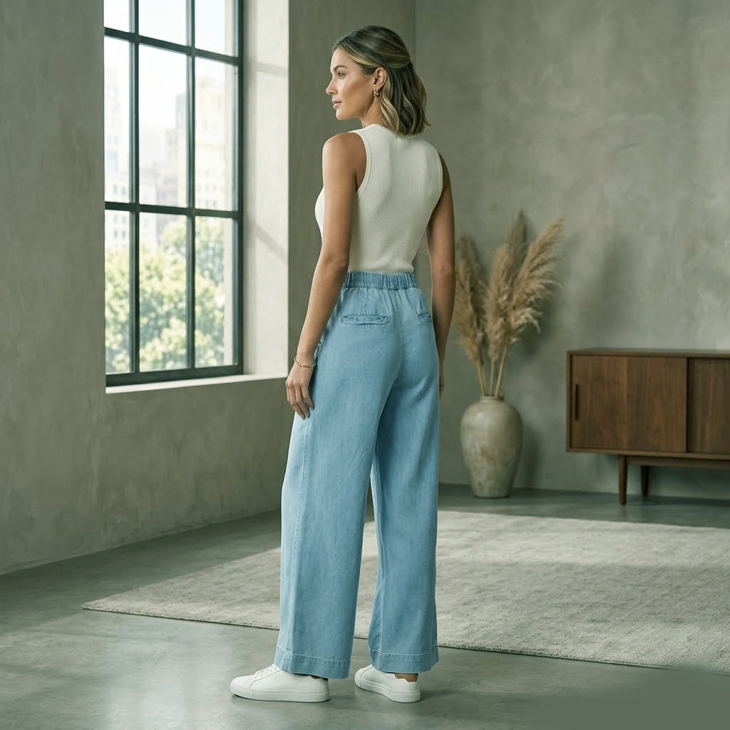 Free People Women's Wide-Leg Drawstring Trouser Pants