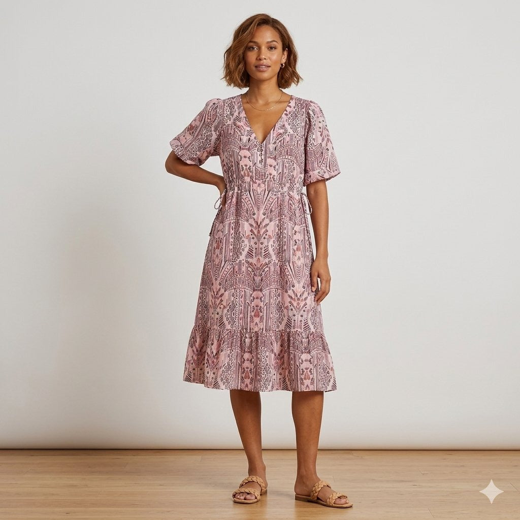 Odd Molly Anthropologie Floral printed Midi Dress