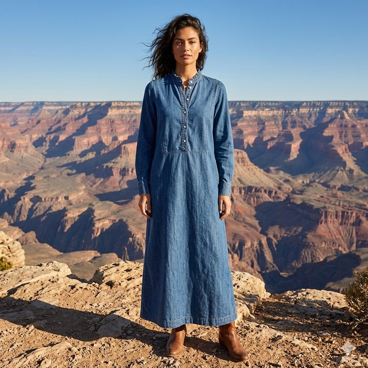 Nili Lotan Jasper Denim Shirt Midi Dress