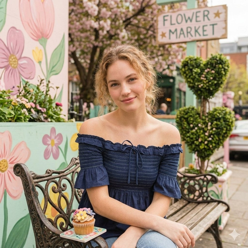 Odd Molly Anthropologie Smocked Off Shoulder Blouse Top