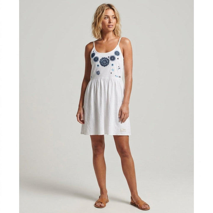 Odd Molly Anthropologie Floral Embroidered Slip Mini Dress