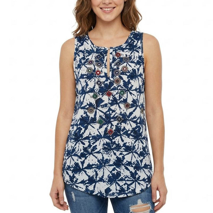 Odd Molly Anthropologie Mirror Embroidered Tunic Tank Top