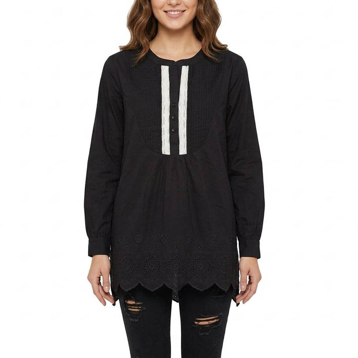 Odd Molly Anthropologie Eyelet Embroidered Tunic Top