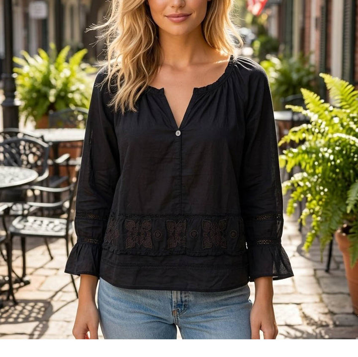 Odd Molly Anthropologie Embroidered Blouse Top