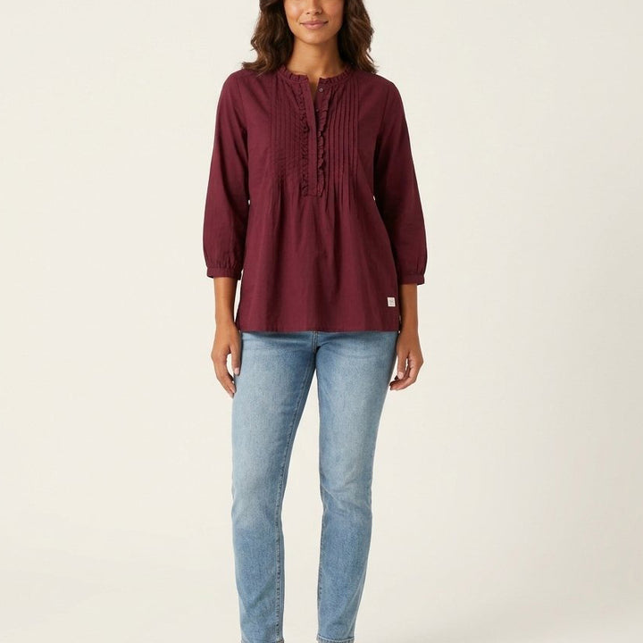 Odd Molly Anthropologie Solid Ruffle Tunic Shirt Top
