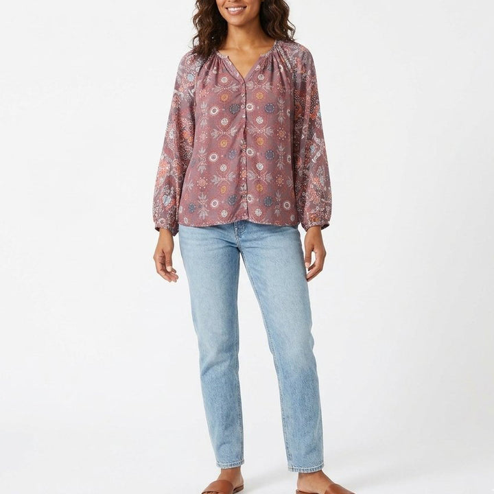 Odd Molly Anthropologie Printed Blouse Top