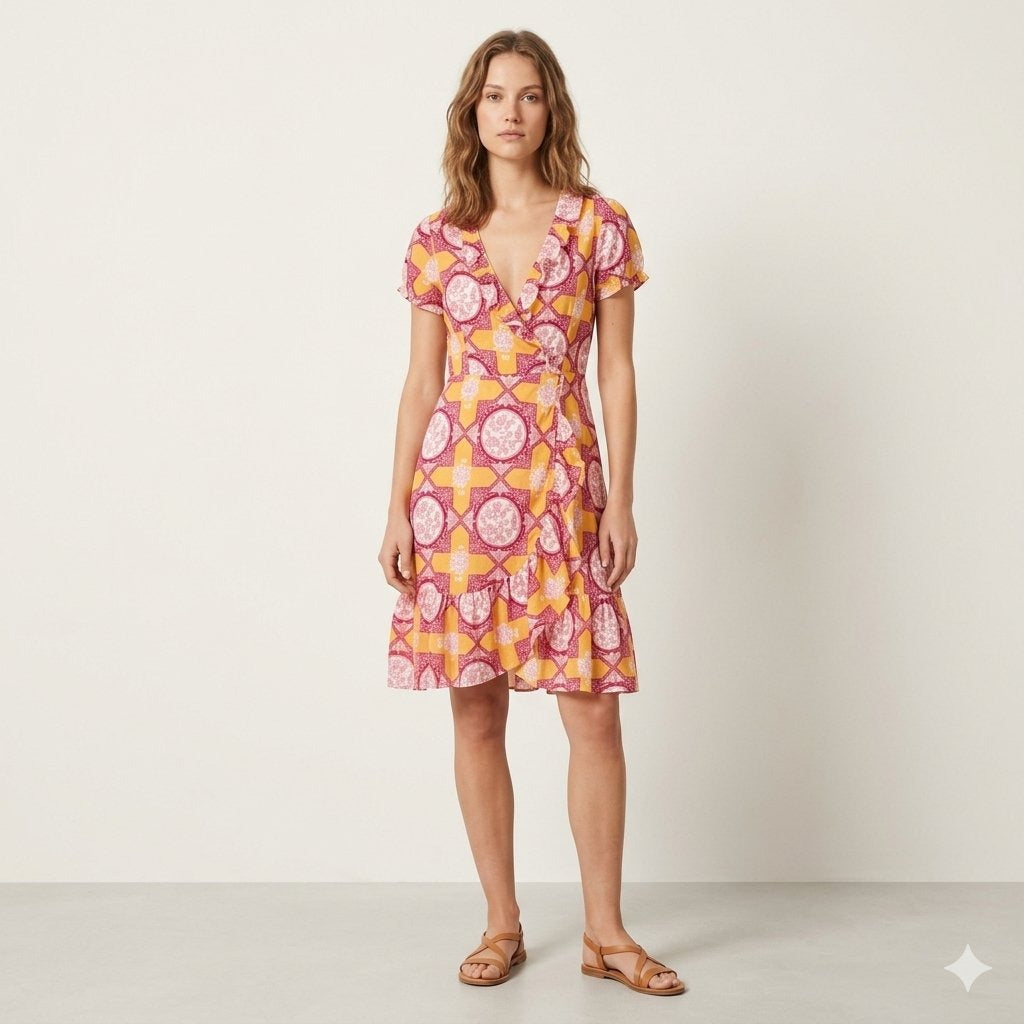 Odd Molly Anthropologie Floral Printed Short Cotton Mini Dress