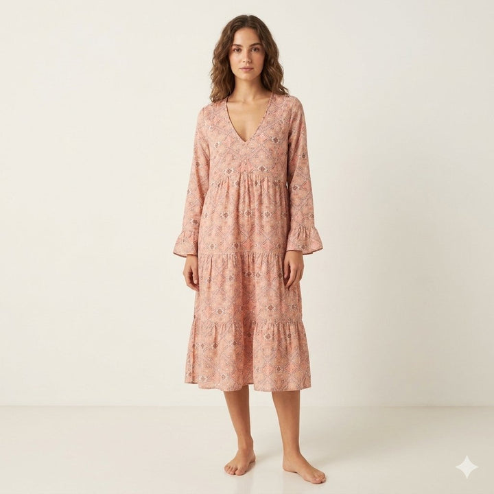 Odd Molly Anthropologie Floral Printed Midi Dress