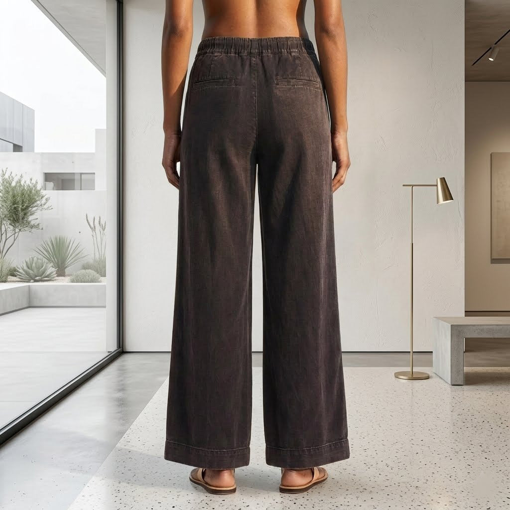 Free People Women's Wide-Leg Drawstring Trouser Pants