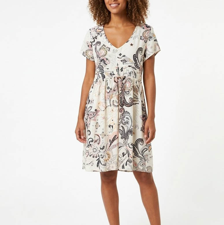 Odd Molly Anthropologie 佩斯利花纹束腰外衣迷你连衣裙 XL-4
