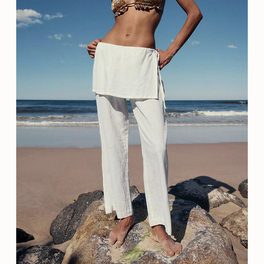 Free People Free Est Aqualuna Linen Skants