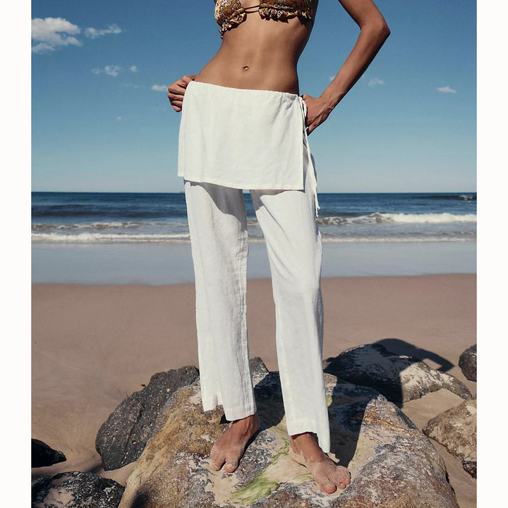 Free People Free Est Aqualuna Linen Skants