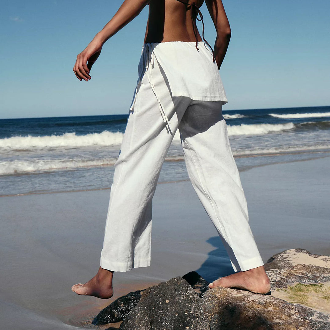 Free People Free Est Aqualuna Linen Skants