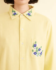 Bode Beaded Chicory Long Sleeve Shirt Top