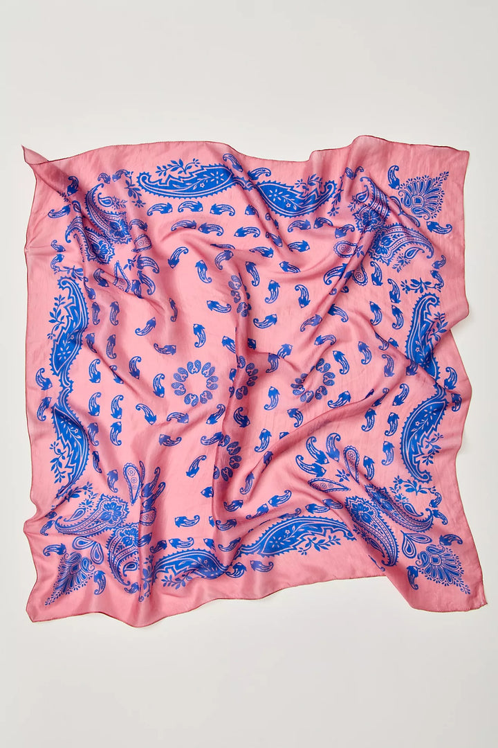 Free People So Silk Printed Bandana Scarf Tube Top Wrap Belt