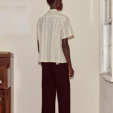 Bode Celery Stripe Short Sleeves Shirt