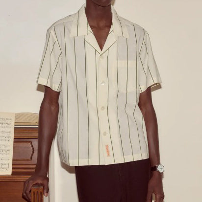 Bode Celery Stripe Short Sleeves Shirt