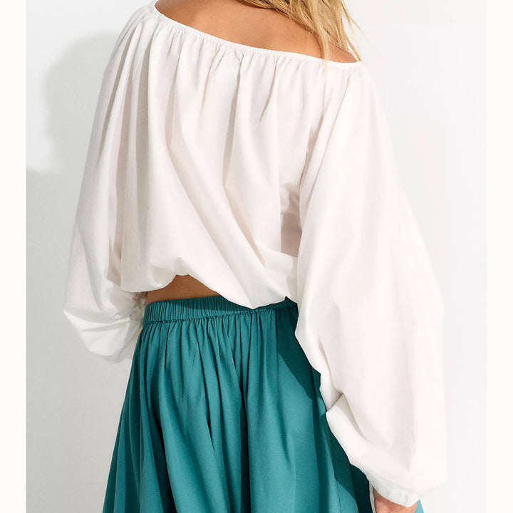 Free People Free-Est Off-Shoulder Cabana Blouse Top
