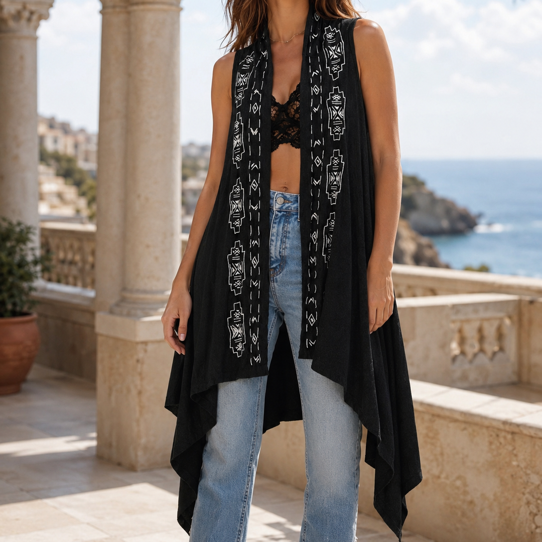 Caite Anthropologie Kiara Embroidered Coverup Tunic Top