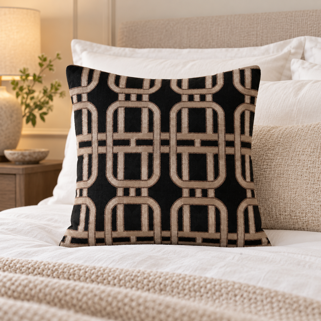 1 PCS Textured Embroidered Cushion Cover Square Throw Pillow Case Home