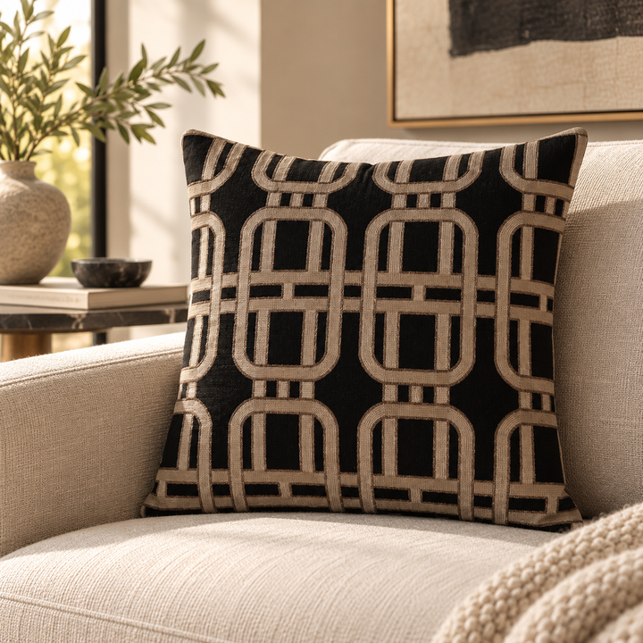 1 PCS Textured Embroidered Cushion Cover Square Throw Pillow Case Home