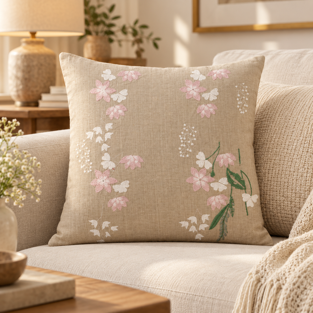 1 PCS Embroidered Cushion Cover Square Throw Pillow Case Sofa Home Decor