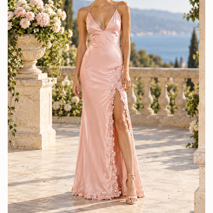 NBD Sequin Beaded Embellished Slip Maxi Dress
