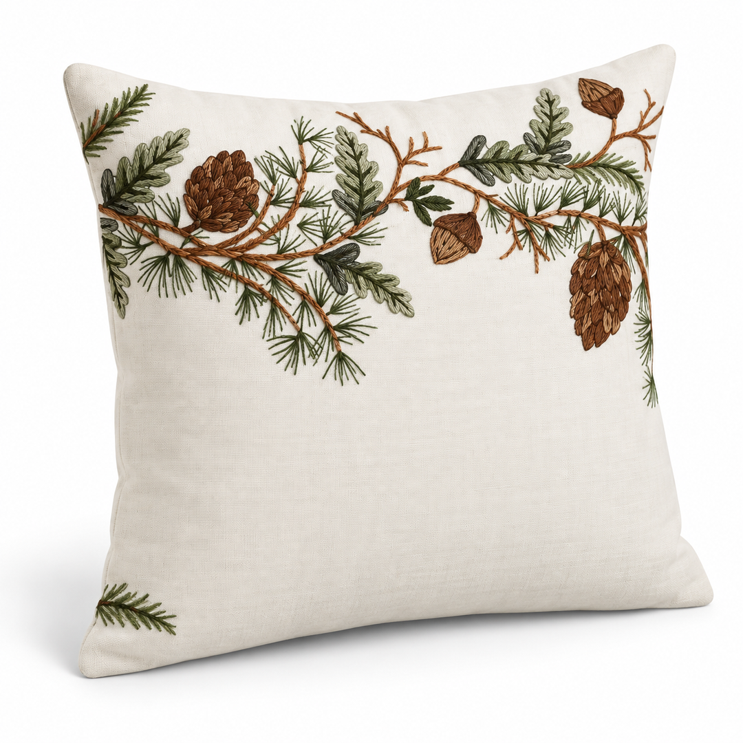 1 PCS BotanicEmbroidered Cushion Cover Square Throw Pillow Case Sofa Home