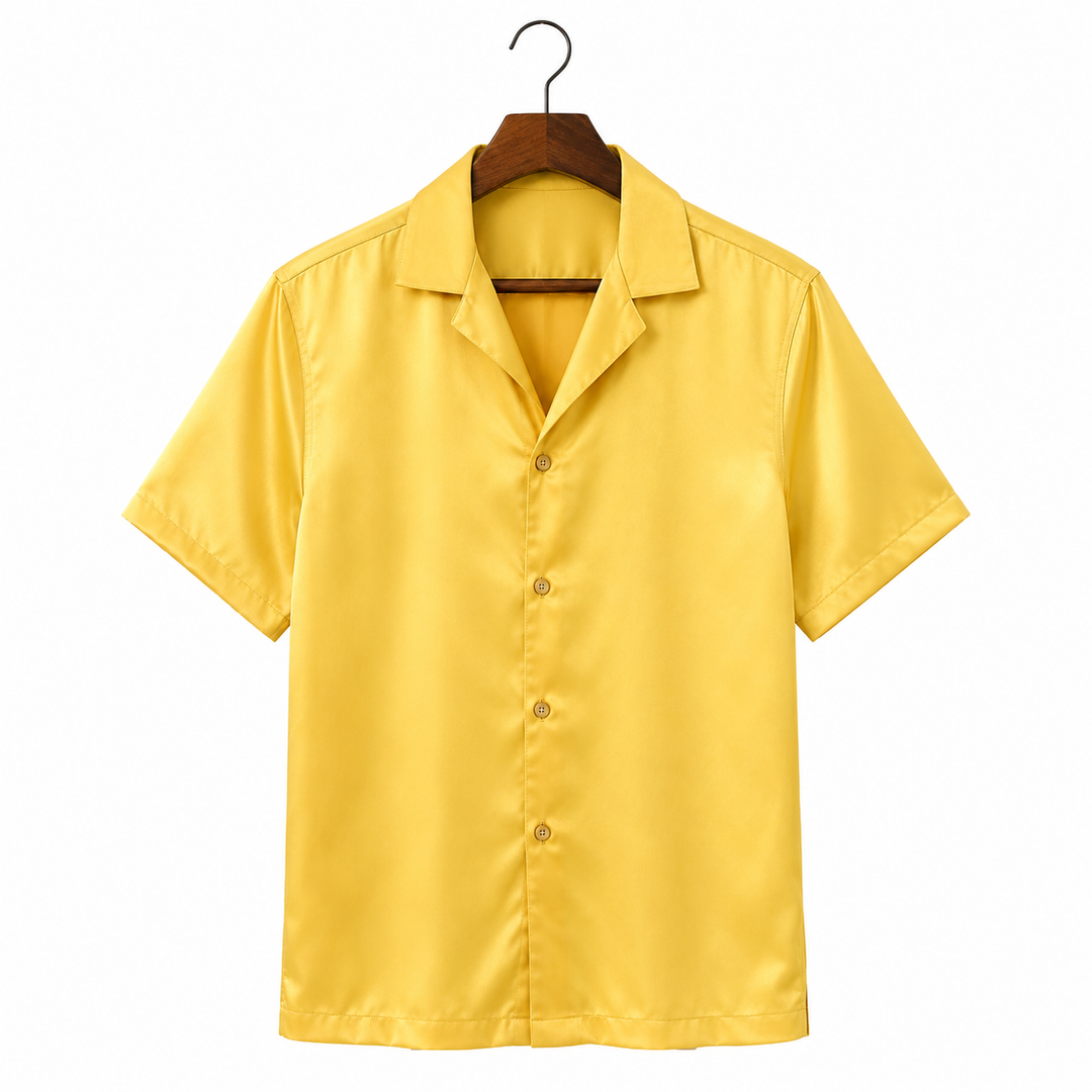 ASOS DESIGN Men's Revere Satin Buttondown Shirt