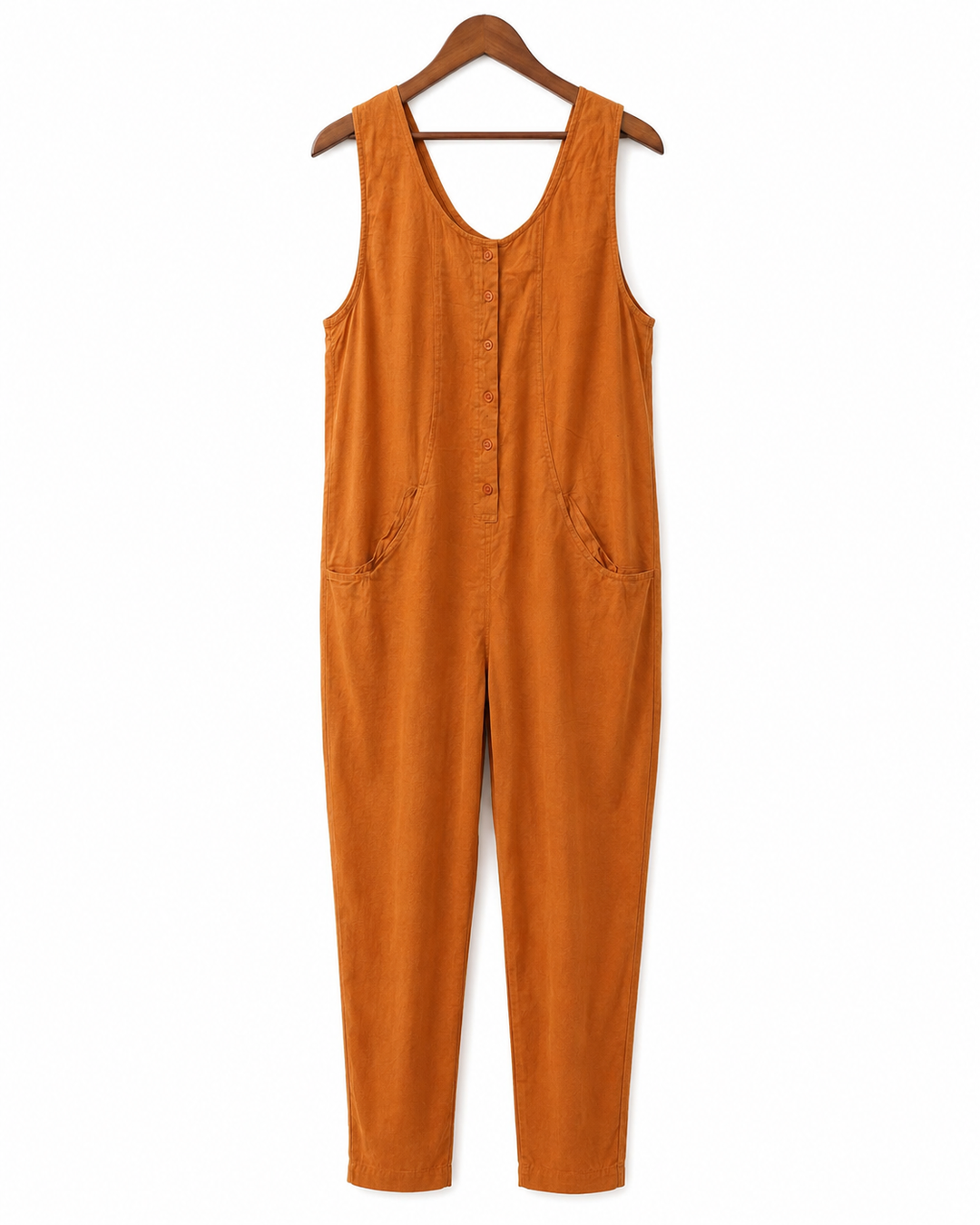 ASOS DESIGN Button Front Linen Minimal Jumpsuit