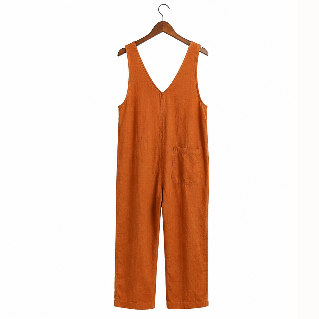 ASOS DESIGN Button Front Linen Minimal Jumpsuit