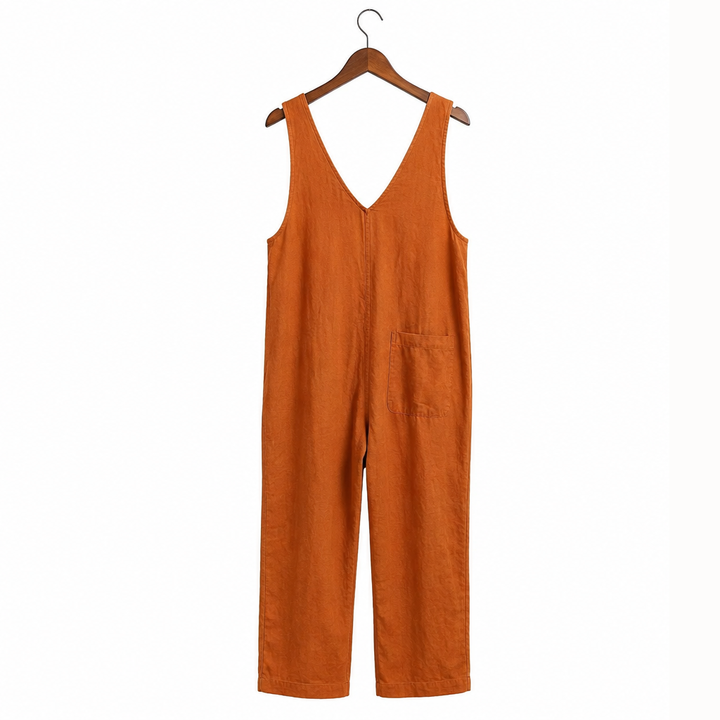 ASOS DESIGN Button Front Linen Minimal Jumpsuit