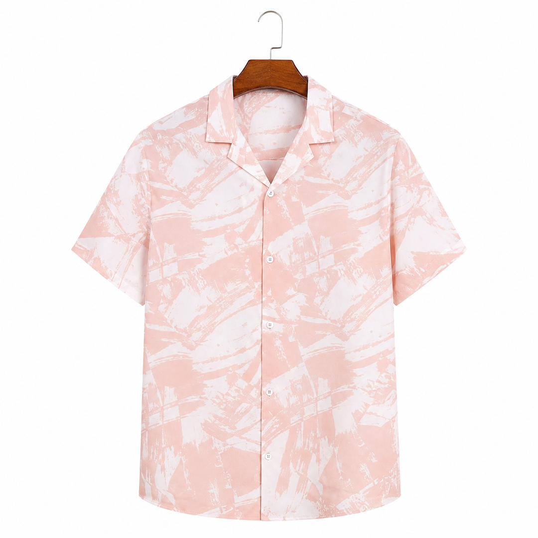 ASOS DESIGN Relaxed Revere Shirt Abstract Brush Print Men's Shirt