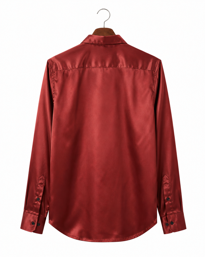 ASOS DESIGN Men's Regular Camp Satin Shirt