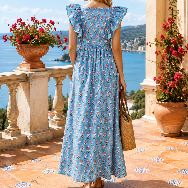 Saylor Anthropologie Flutter Sleeve Women's Maxi Dress