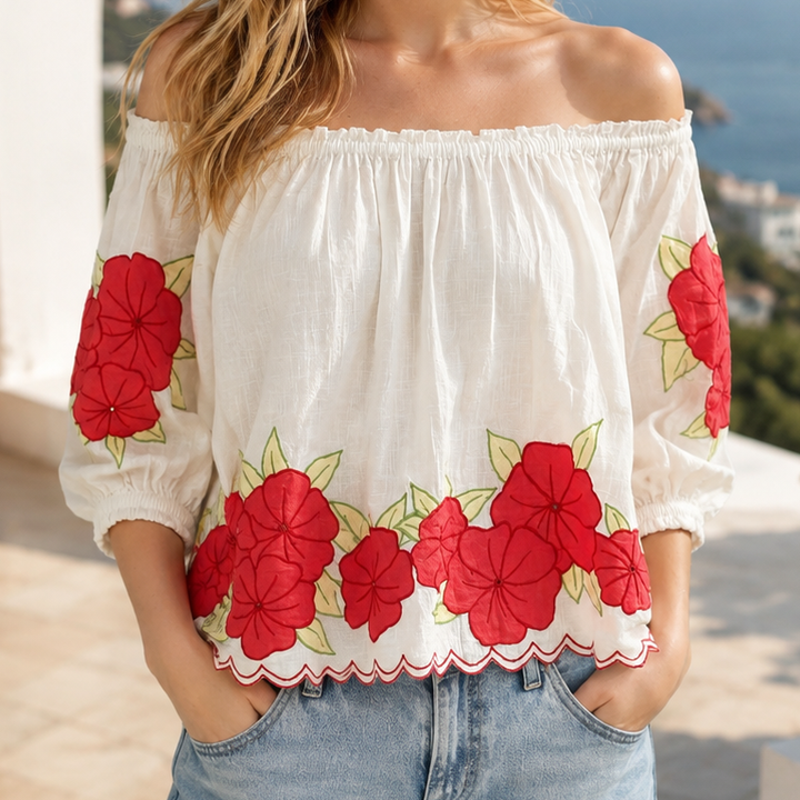 The Great Floral Embroidered Women's Blouse Top