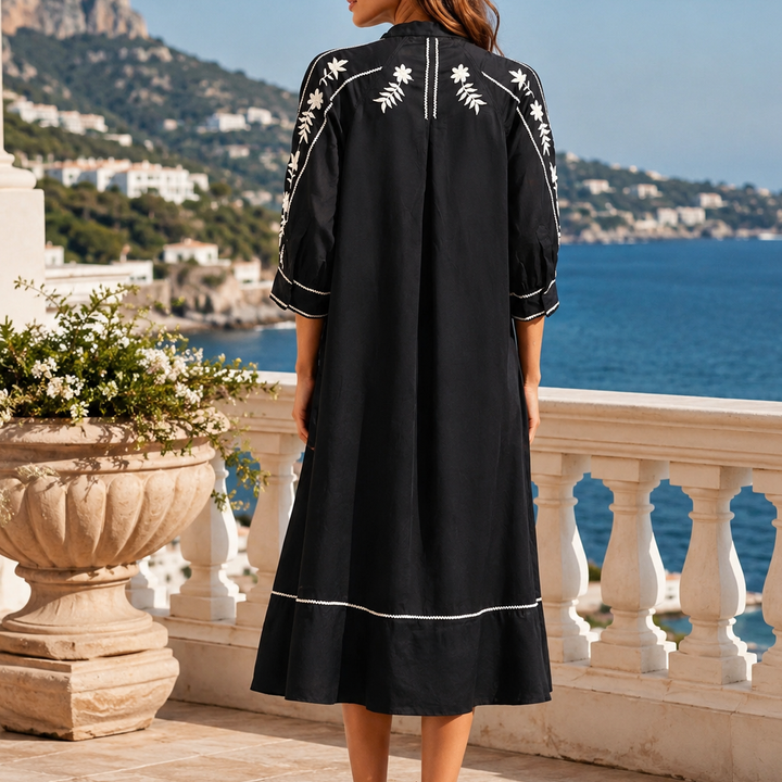 The Great. Floral Embroidered Midi Dress