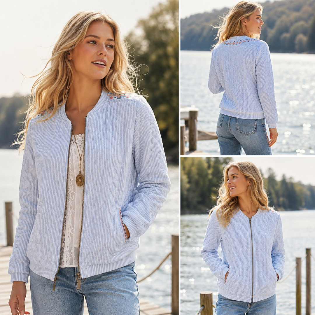 Anthropologie Striped Jacket Top