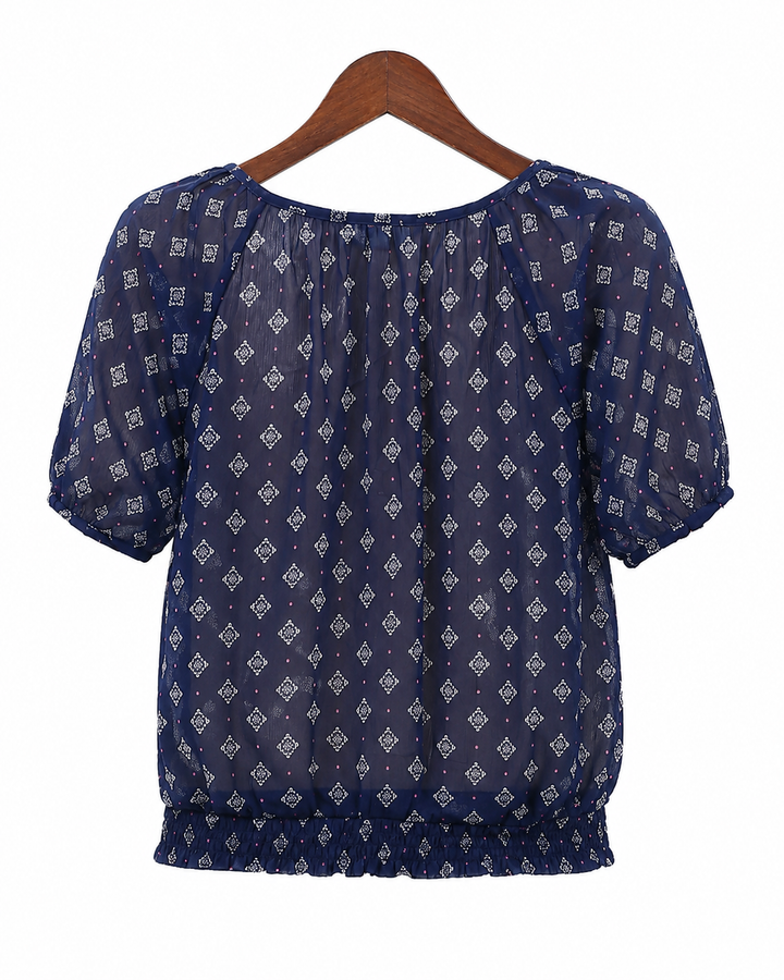 Abercrombie Kids Girl Blue Sheer Blouse Top