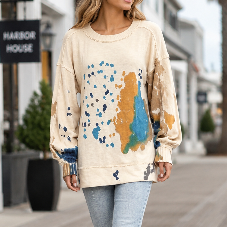 Anthropologie Tie Dye Crew Neck Sweatshirt Pullover Top